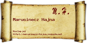 Marusinecz Hajna névjegykártya
